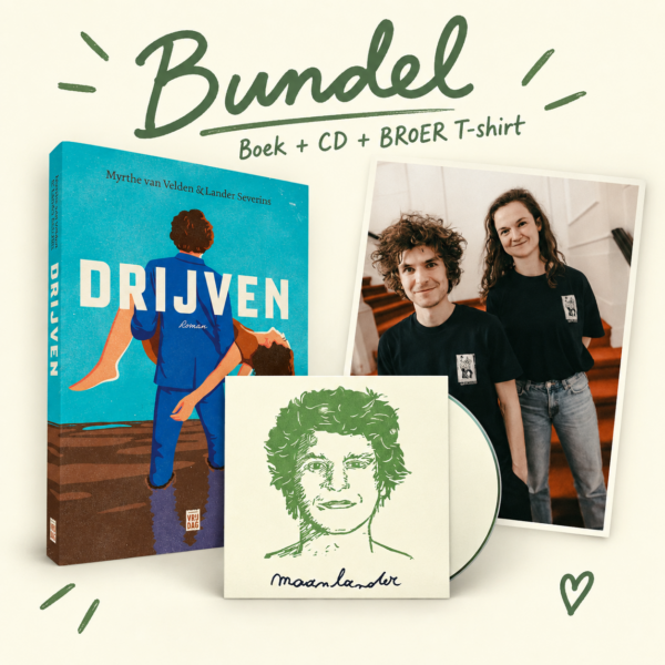 Promo! Roman DRIJVEN + T-shirt BROER + Soloplaat Lander